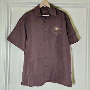 Centro Men's Short Sleeve Shirt Novelty Embroidered Tequila Club Large